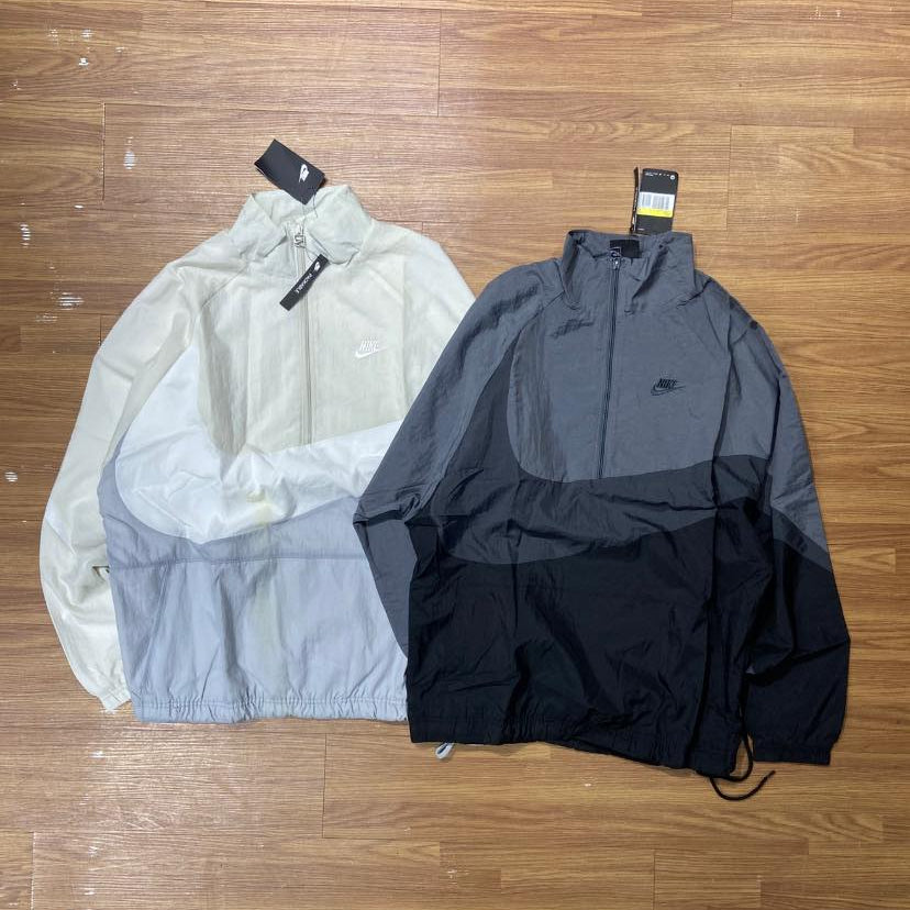 Nike NSW Ultra Swoosh Woven Half Zip Anorak Grey/Black | Wolf Grey/White