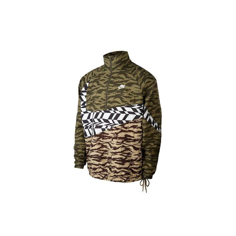 Nike NSW Ultra Swoosh Woven Half Zip Anorak Olive Camo AO0862-222