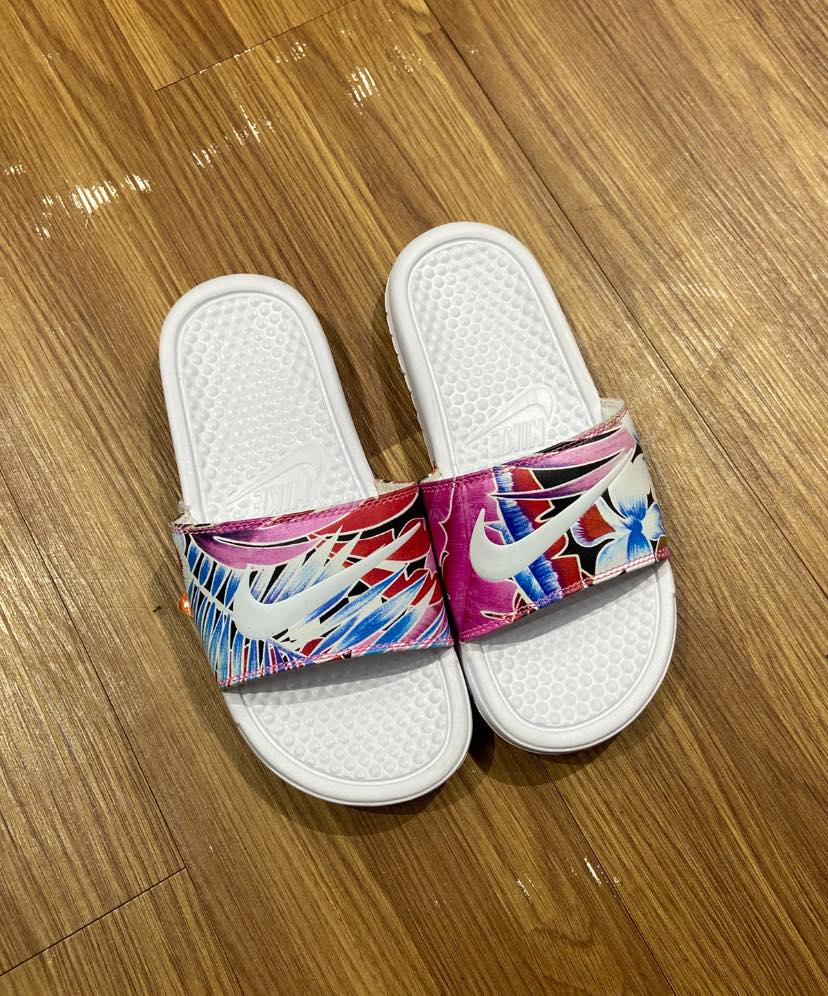 Nike WMNS Benassi JDI Print Sandal White/Floral 618919-113  實拍