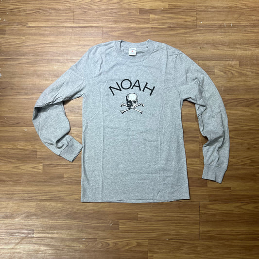 Noah NYC Jolly Roger Logo L/S Tee Heather Grey T2FW18