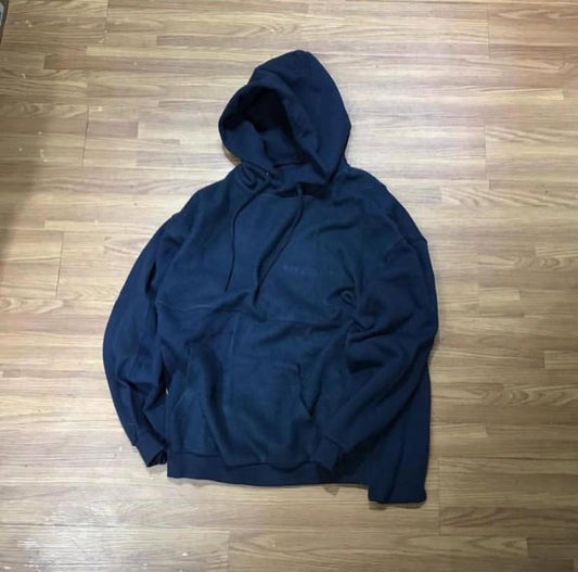 PIN SKTBS 羊羔絨拼布連帽衛衣 深藍色 22AW 實拍
