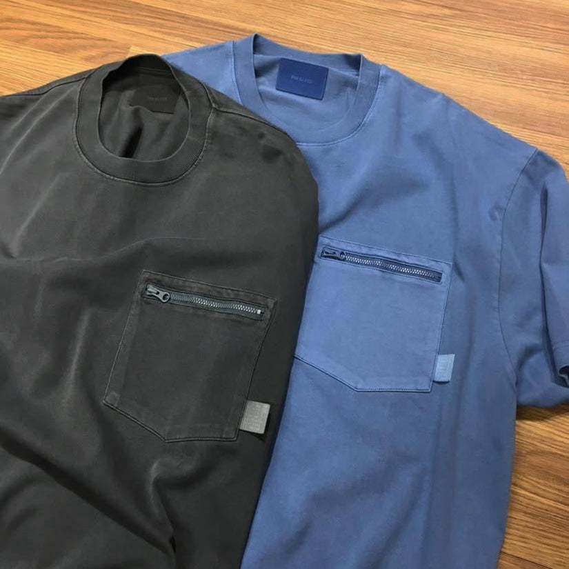 Pin Sktbs Pigment Dyed Zip Pocket Tee Black Indigo Blue 實拍