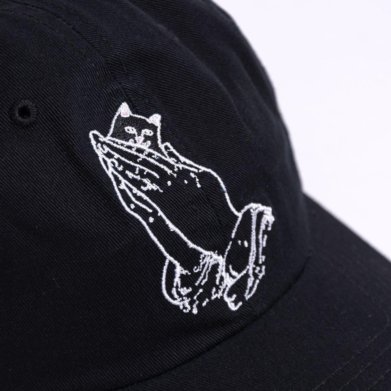 🇺🇸Ripndip Praying Hands Dad Cap Black 中指貓
