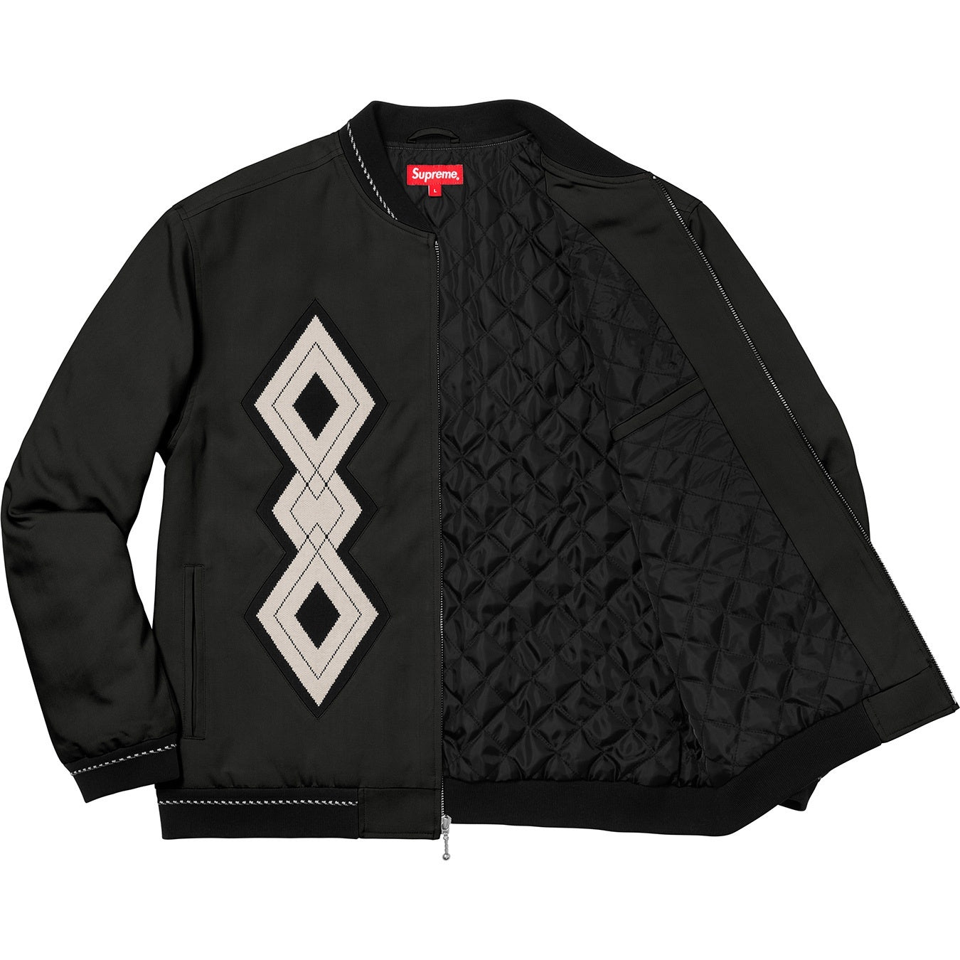 Supreme FW18 Diamond Rayon Bomber Black