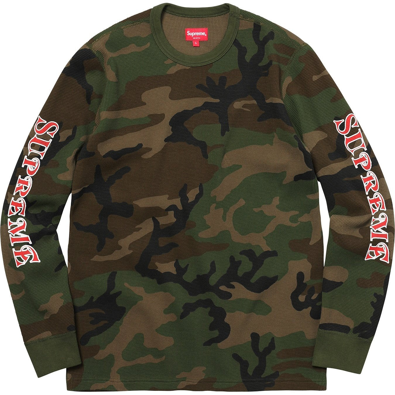 Supreme FW17 Sleeve Logo Waffle Thermal