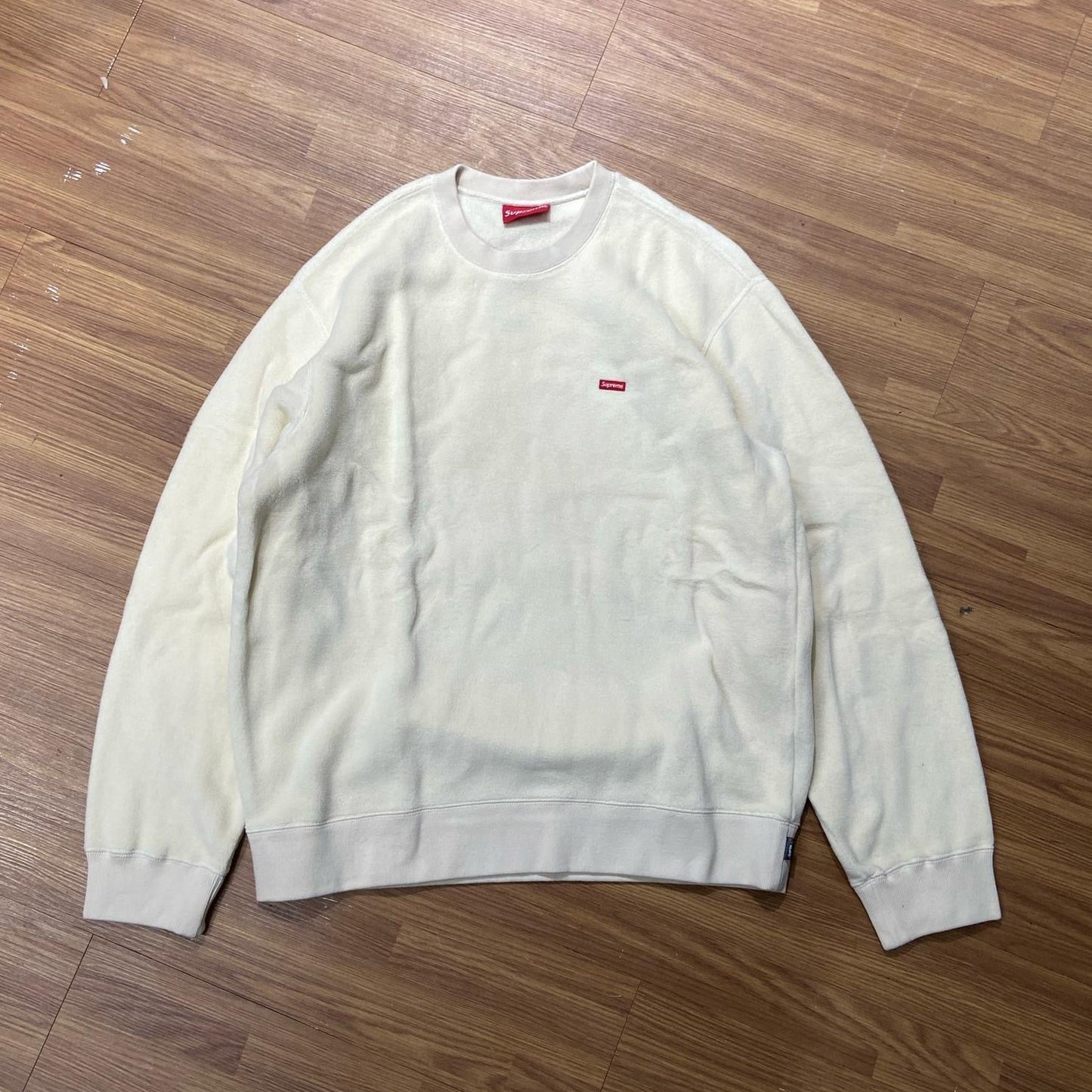 Supreme FW18 Polartec Small Box Crewneck Natural