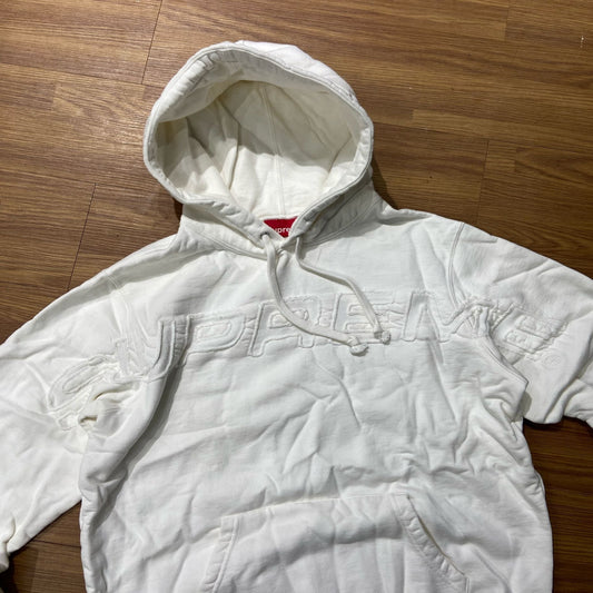 Supreme SS19 Set In Logo Hooded Sweatshirt Hoodie White