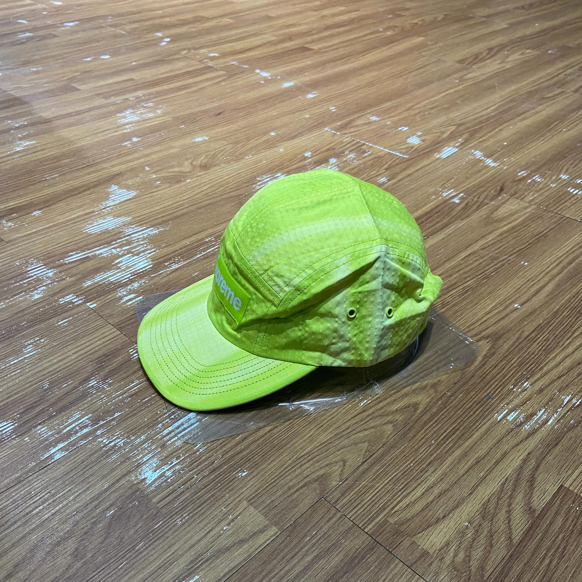 Supreme SS19 Tie Dye Ripstop Camp Cap Lime 實拍