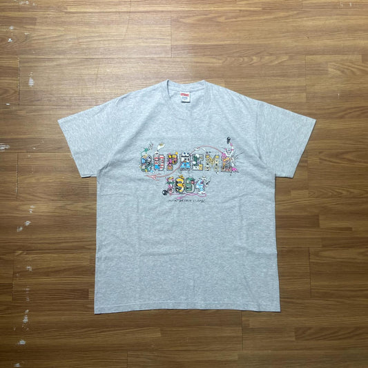 Supreme SS24 Varsity Tee Ash Grey