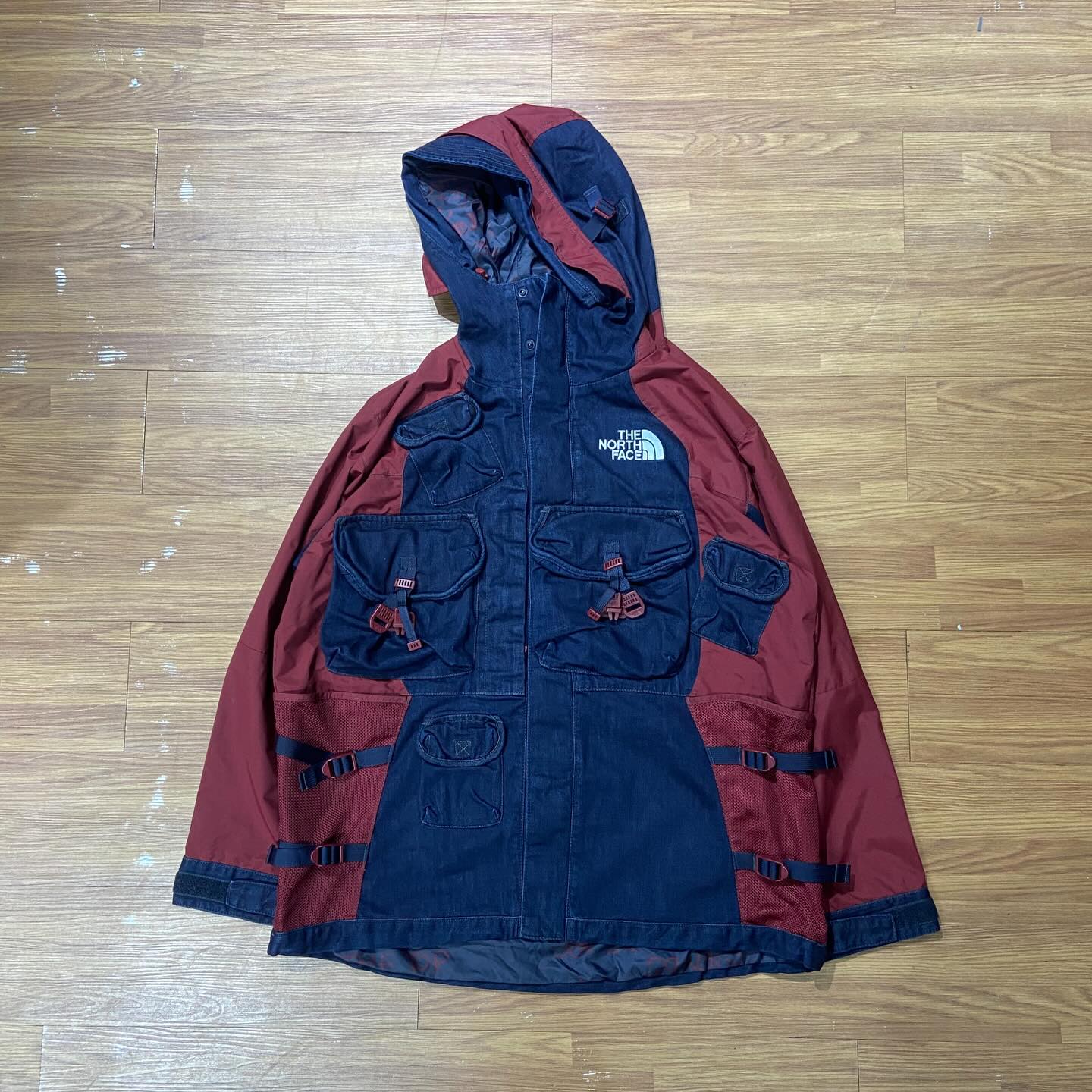 TNF UE Utility Denim Jacket Dark Navy Red NF0A7W96DG7 實物相