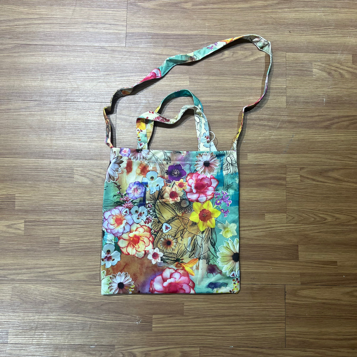 The Farm Company x Adidas Originals Multi Floral Print 2-Way Shopper Bag (Tote Bag) AJ8705