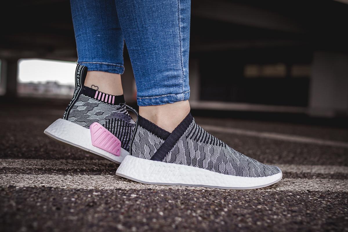 Adidas Originals NMD CS2 PK Women Black Wonder Pink BY9312 灰黑 Primeknit Grey White