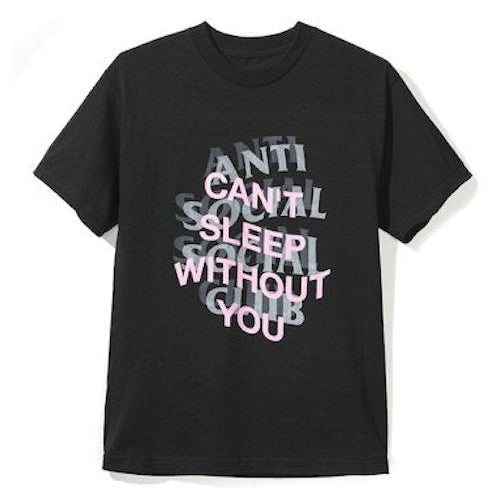 Anti Social Social Club ASSC Cant Sleep Without You Tee Black (Made In USA)
