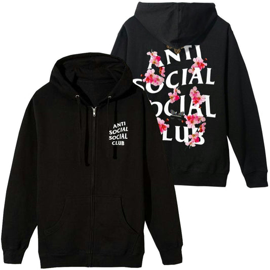 Anti Social Social Club ASSC Kkoch Zip Up Jacket Black 黑色桃花