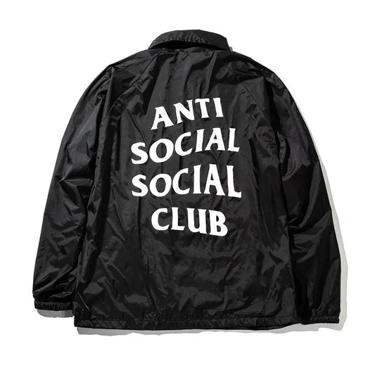 Anti Social Social Club ASSC Never Gonna Give You Up Coach Jacket Black