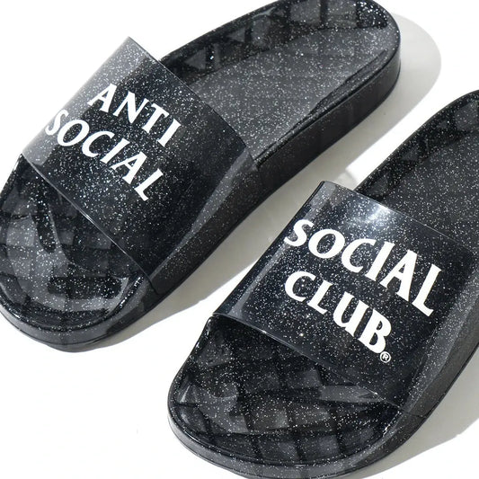 Anti Social Social Club ASSC Everything Glitters At The Beginning Slides Black