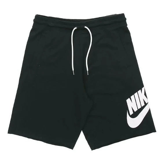 Nike NSW Retro Logo Raw Edge Sweat Shorts Black AT5268-010 Grey AT5268-063